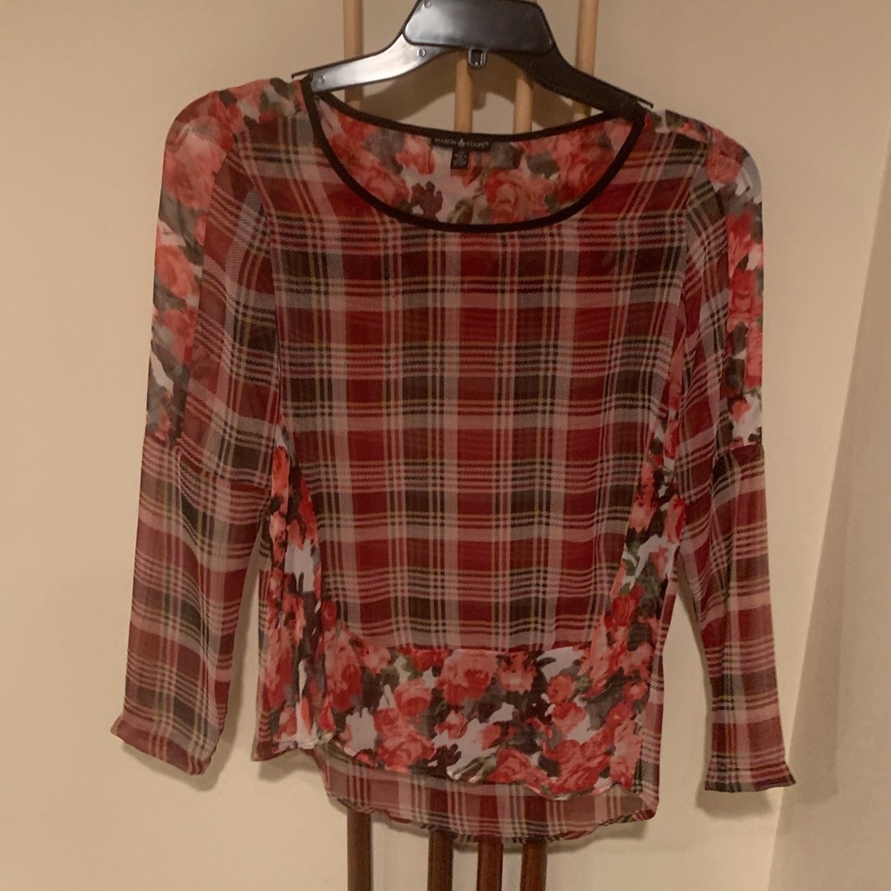 Patterned sheer long sleeve